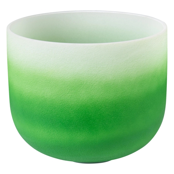 CRYSTAL SINGING BOWL CHAKRA 11" - GREEN, Herz-Chakra, F (432 HZ)